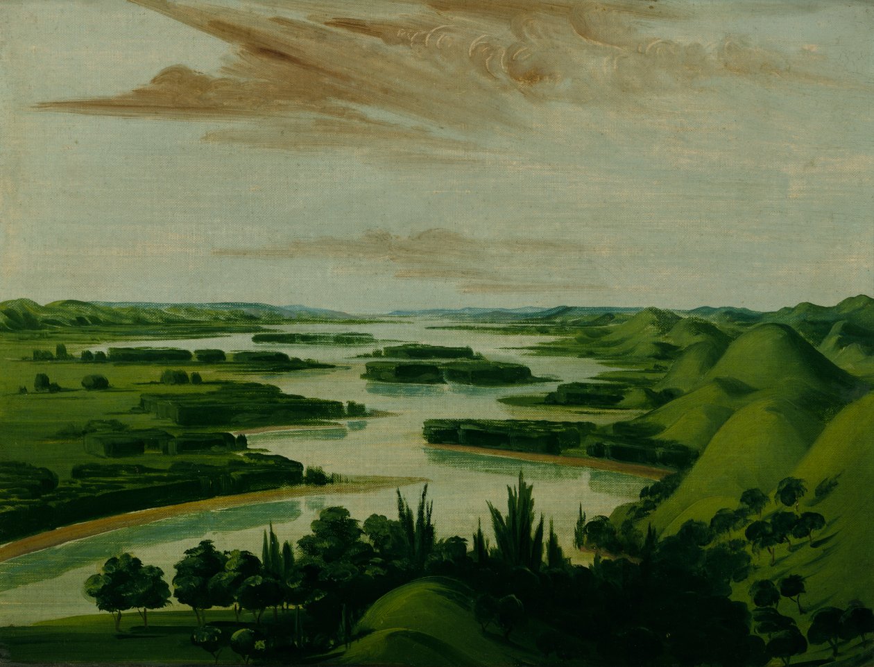 Blick vom Grab von Floyd, 1300 Meilen oberhalb von St. Louis, 1832 von George Catlin