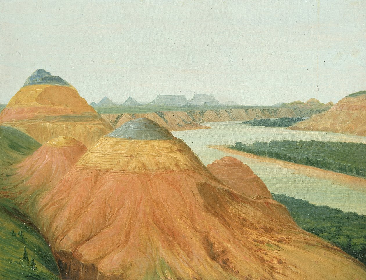 Ansicht in der großen Biegung des oberen Missouri, 1832 von George Catlin
