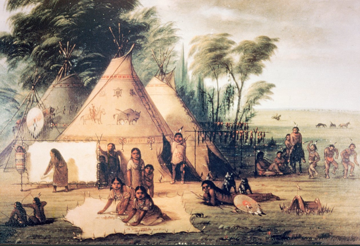 Dorf des nordamerikanischen Sioux-Stammes von George Catlin