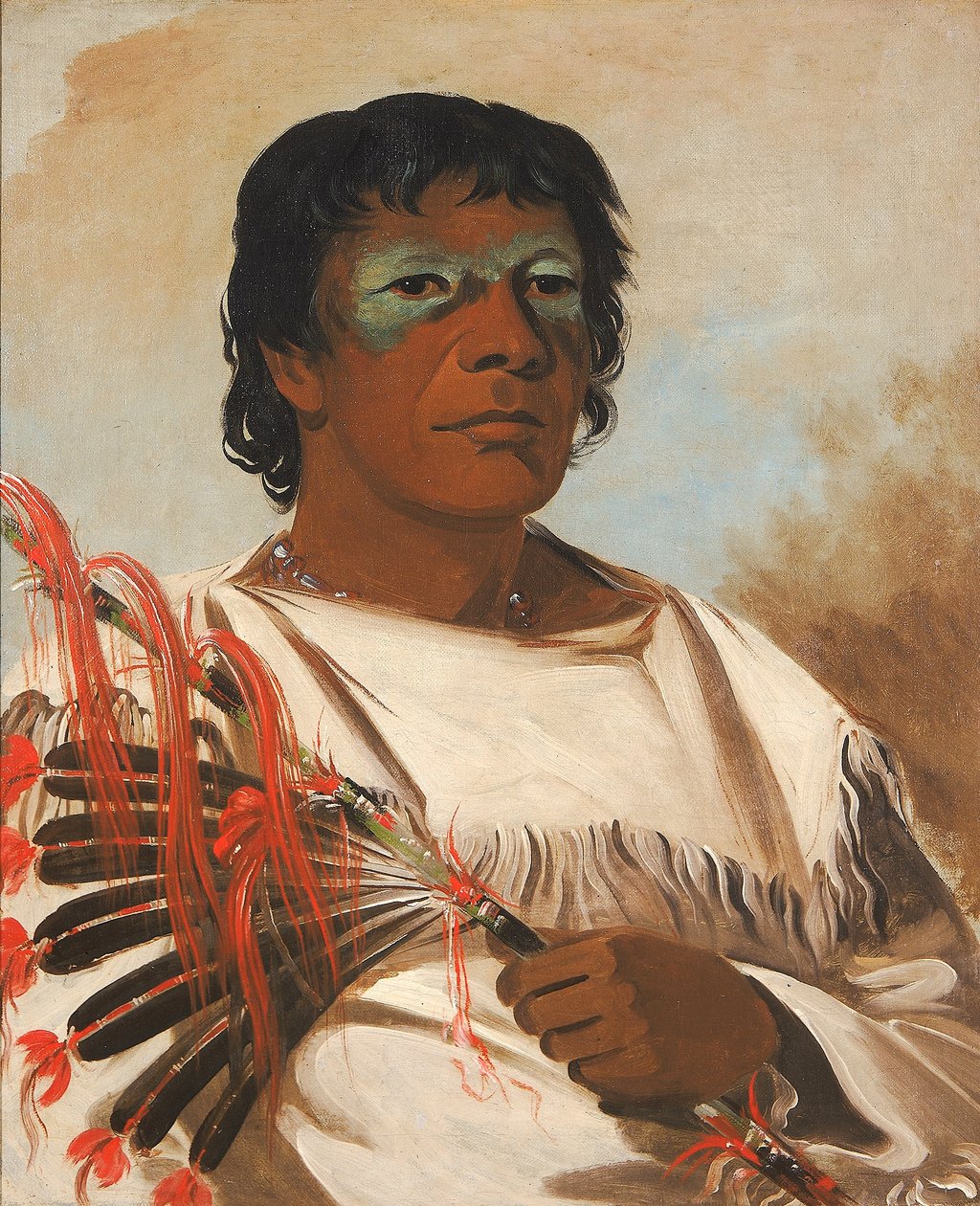 Wah-pe-kée-suck, White Cloud (genannt der Prophet), Berater von Black Hawk von George Catlin