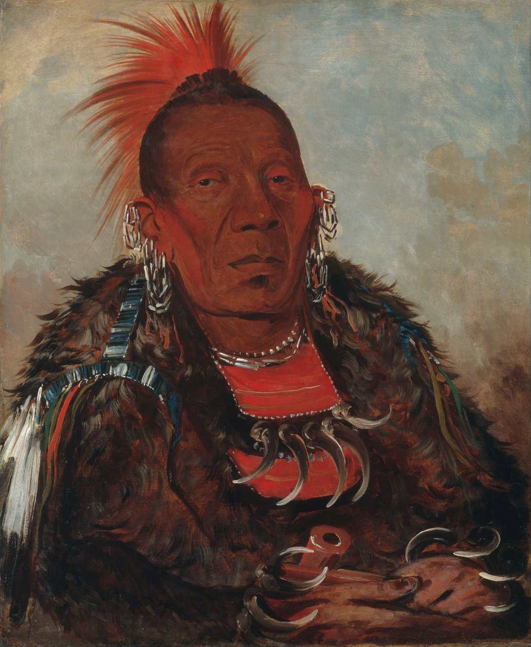 Wah-ro-née-sah, Der Umzingler, Häuptling des Otoe-Stammes von George Catlin