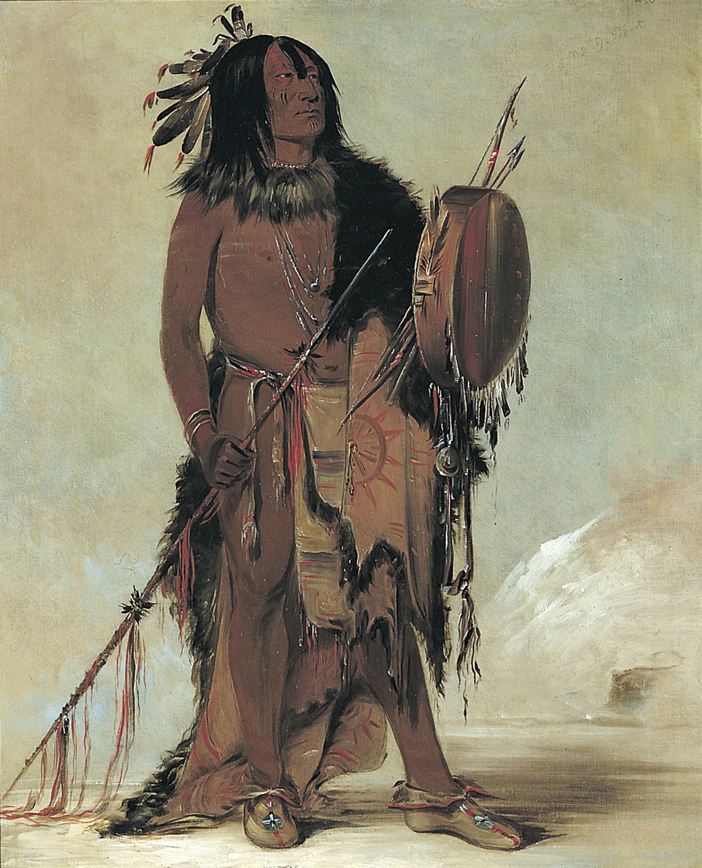 Wún-nes-tou, Weißer Büffel, ein alter Medizinmann, 1832 von George Catlin