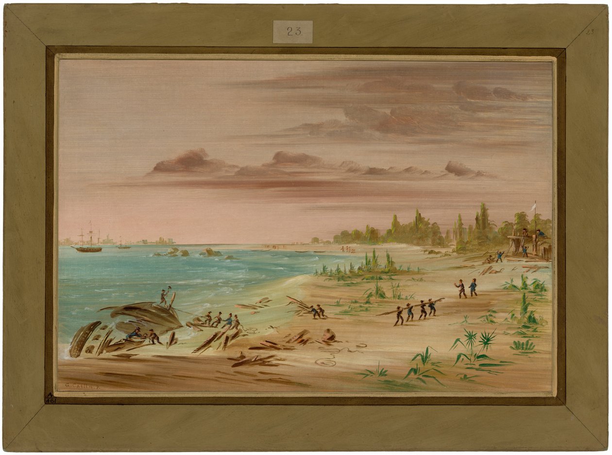 Wrack der Aimable an der Küste von Texas, 1685 von George Catlin
