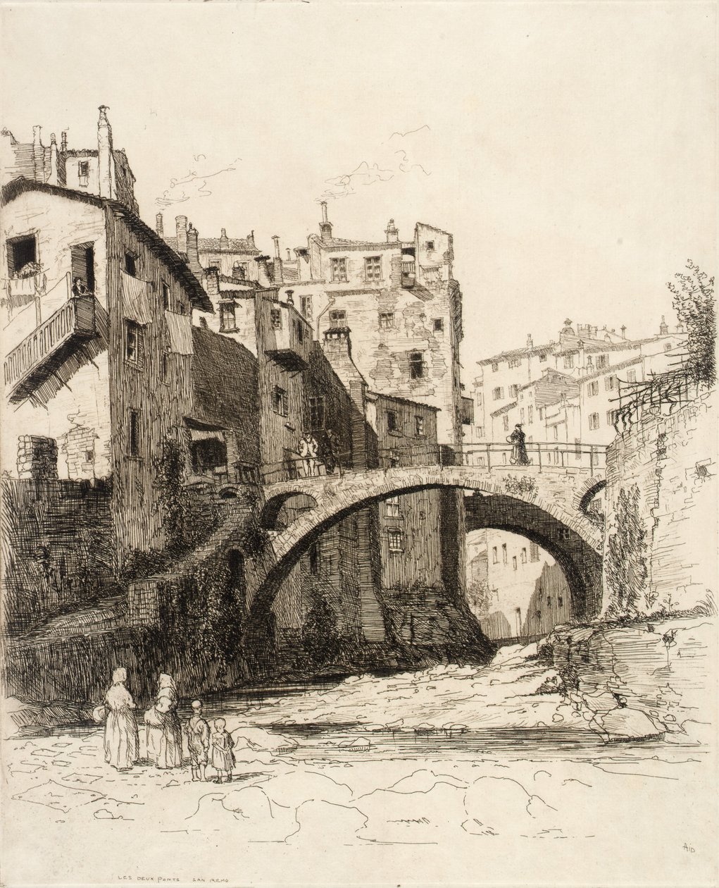 Die zwei Brücken, San Remo von George Charles Aid