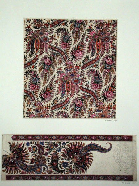 Stoffdesigns für Paisley-Schals, ca. 1871 (Gouache auf Papier) von George Charles Haite