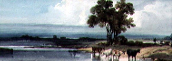 See mit Vieh, China von George Chinnery