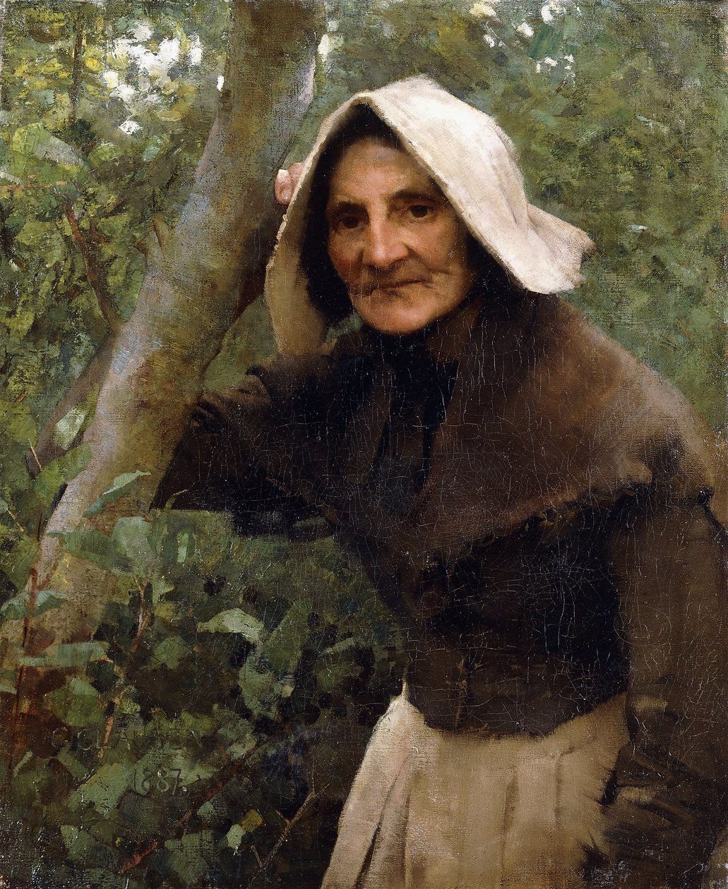 Eine Arbeiterin; Eine alte Frau, Nord-Lincolnshire von George Clausen
