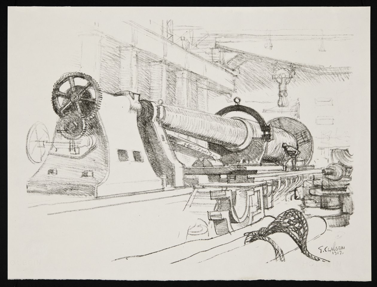 Ein großes Geschütz drehen von George Clausen