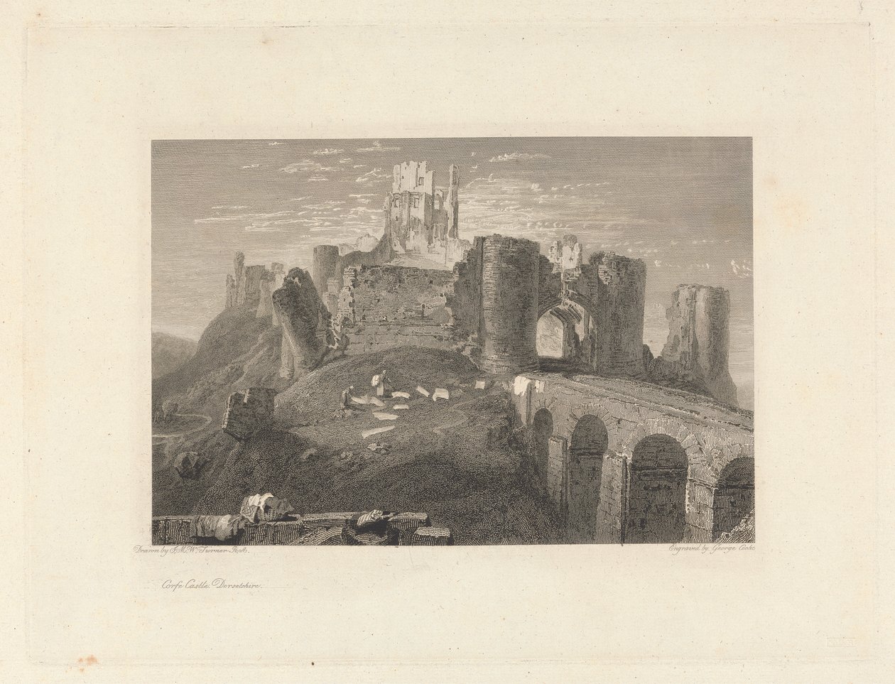 Corfe Castle, Dorsetshire von George Cooke