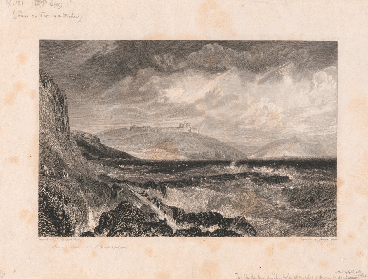 Pendennis Castle und Eingang zum Hafen von Falmouth von George Cooke