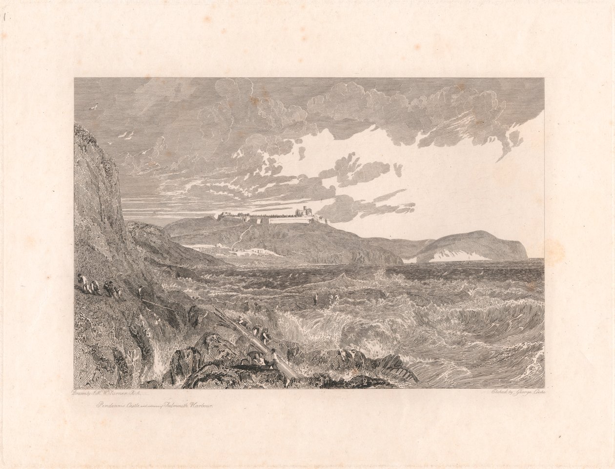 Pendennis Castle und Eingang zum Hafen von Falmouth von George Cooke