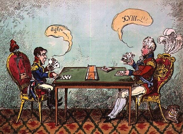 Ein Spiel von Cribbage oder Boney