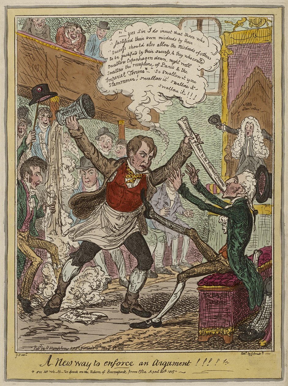 Eine neue Art, ein Argument durchzusetzen!!!!, veröffentlicht am 3. Mai von George Cruikshank