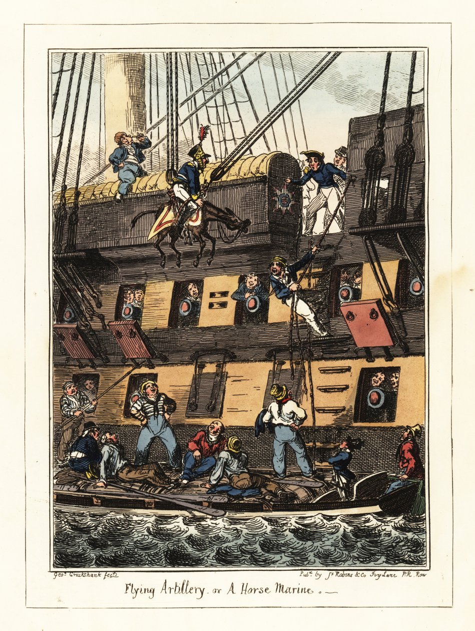 Ein Milizdragoner wird in Santiago, Kap Verde, bestraft von George Cruikshank
