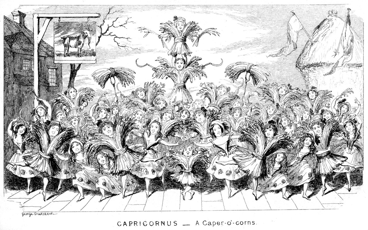 Capricornus - ein Caper-o-corns, 19. Jahrhundert von George Cruikshank