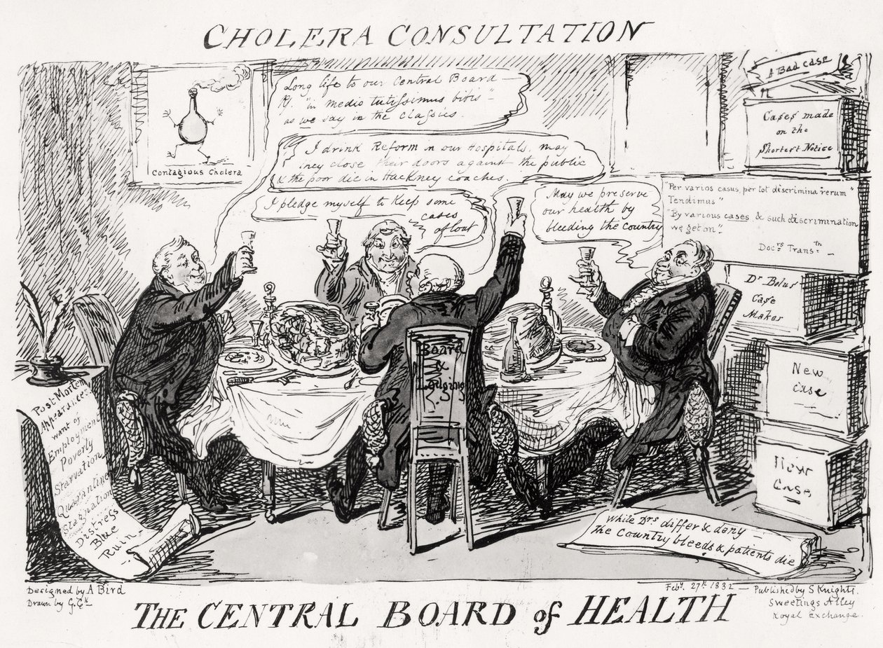 Cholera-Beratung beim Zentralen Gesundheitsamt, veröffentlicht am 27. Februar 1832 von George Cruikshank