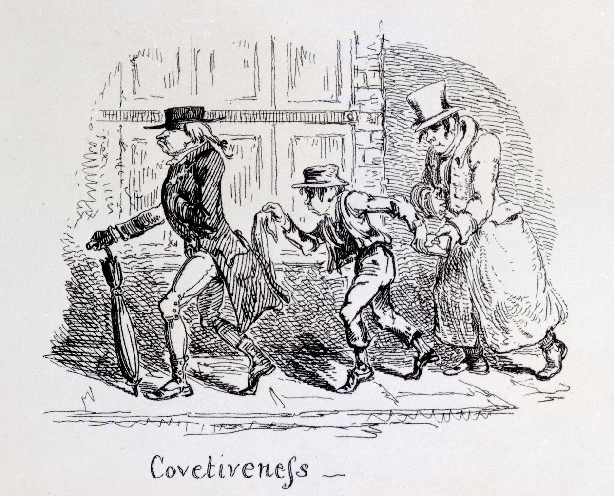 Gier aus Phrenologische Illustrationen, 1826 von George Cruikshank