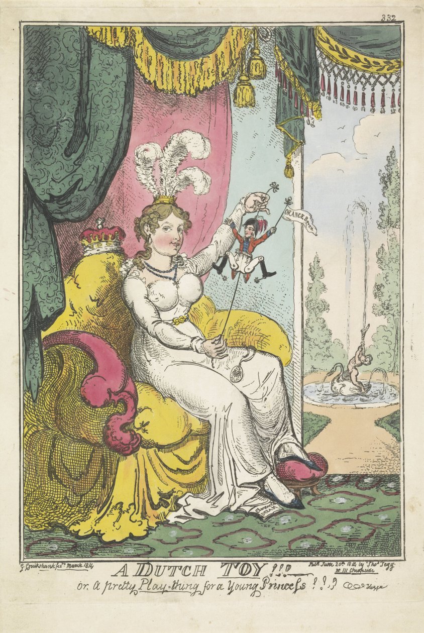 Der Prinz von Oranien als Spielzeug für Prinzessin Charlotte, 1814 von George Cruikshank