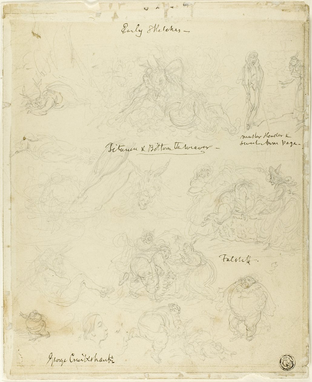 Frühe Skizzen für Falstaff, Ein Sommernachtstraum von George Cruikshank