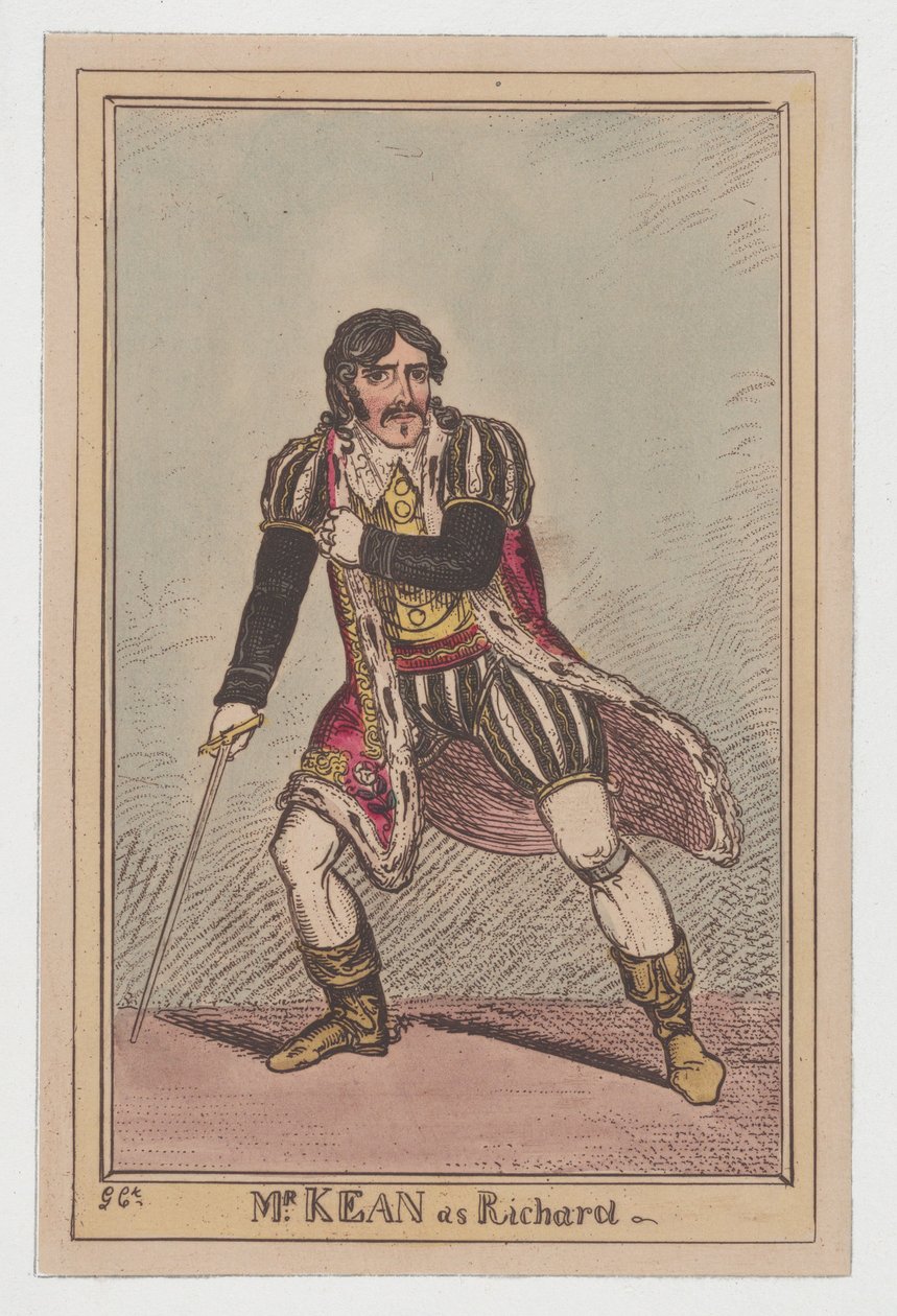 Edmund Kean als Richard III von George Cruikshank