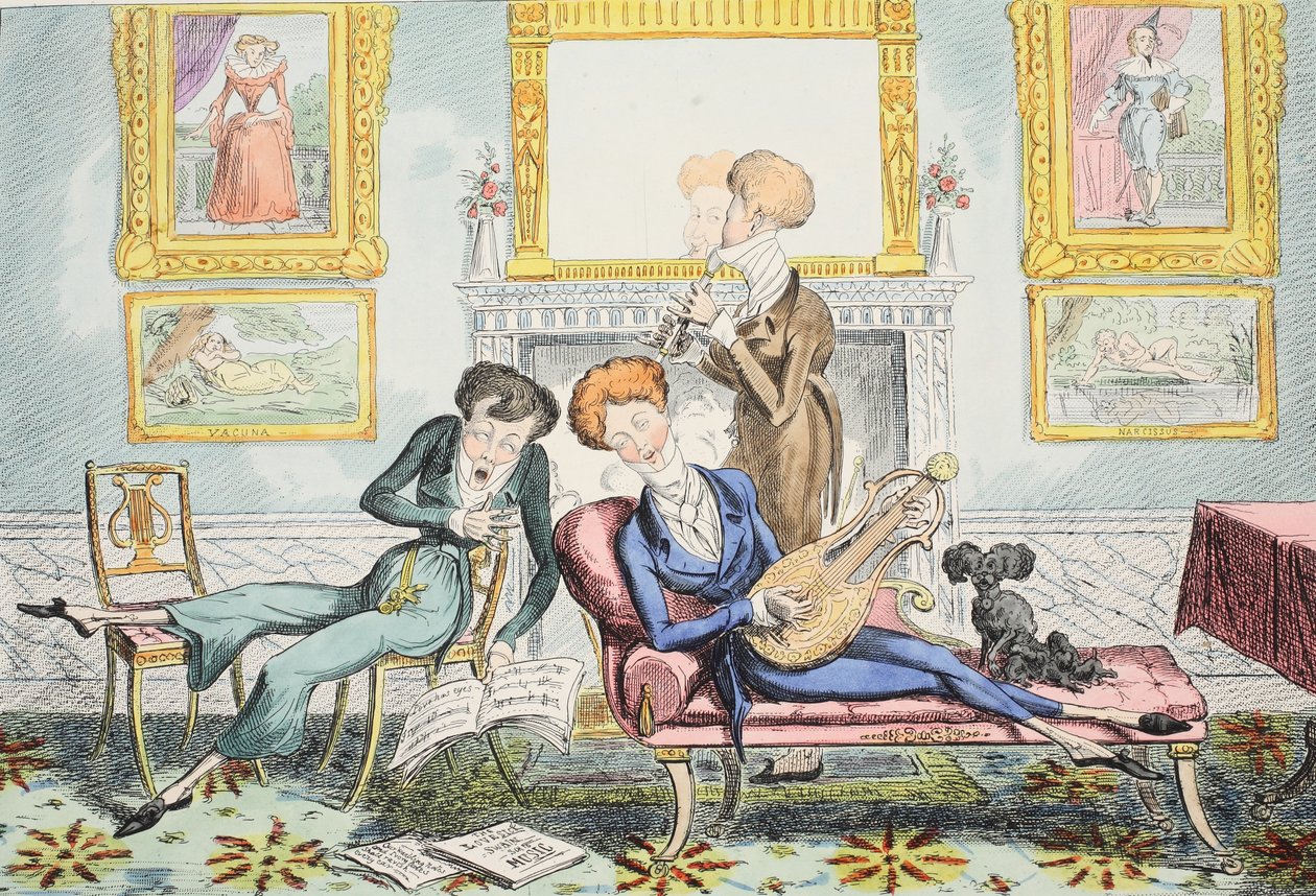 Kolibris oder Ein Dandy-Trio, veröffentlicht 1835 von George Cruikshank