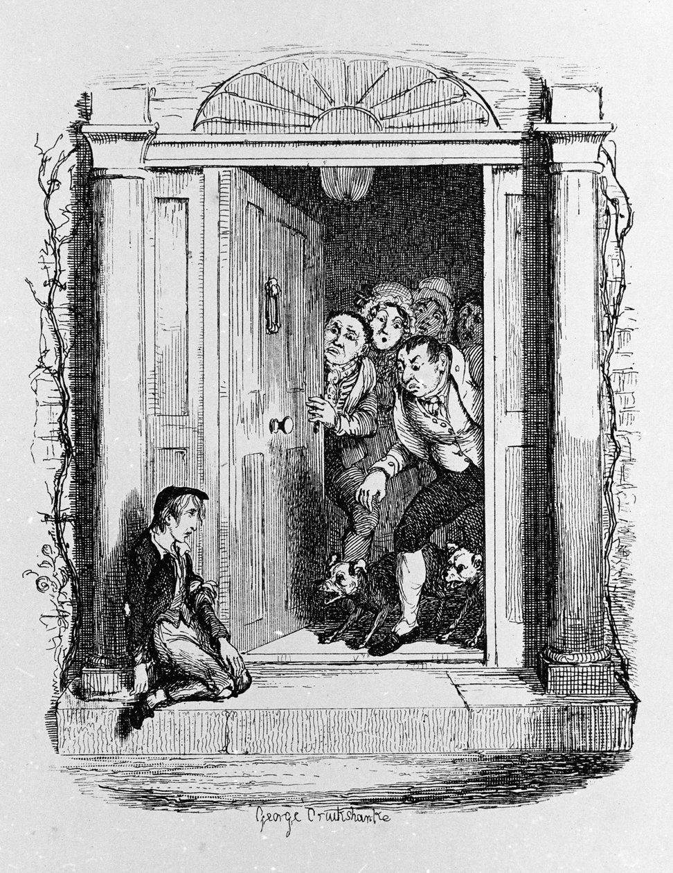 Illustration zu „Oliver Twist“ von Charles Dickens (1812-1870), von George Cruikshank (1792-1878) von George Cruikshank