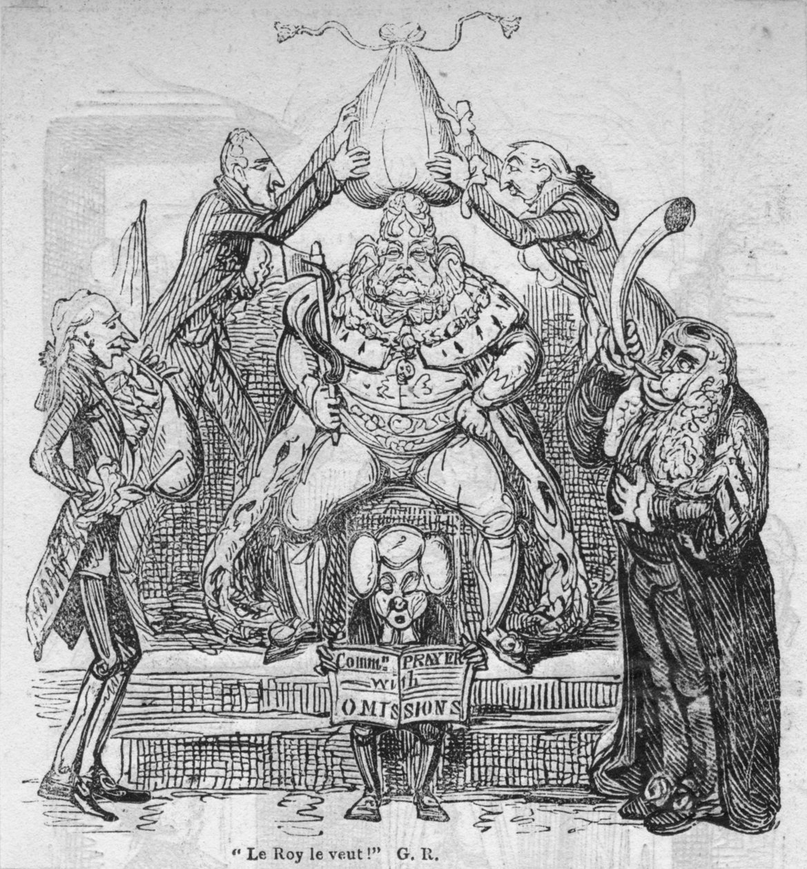 Le Roy le veut! G. R., um 1820 von George Cruikshank
