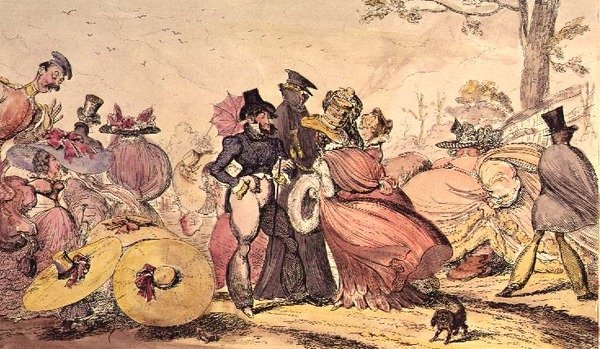 Monstrositäten von 1825 und 1826. (Satirischer Cartoon der englischen Mode des 19. Jahrhunderts) von George Cruikshank