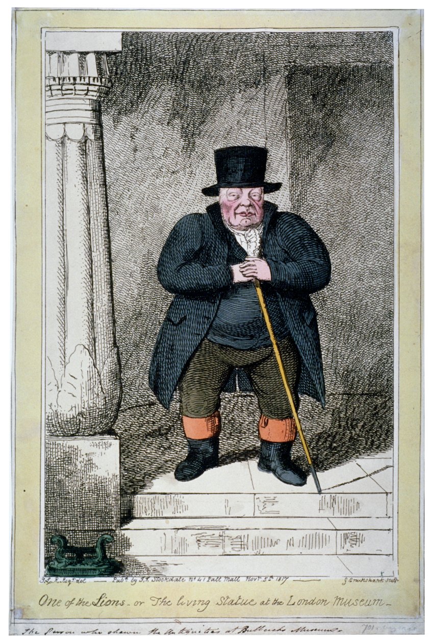 Einer der Löwen - oder die lebende Statue im Londoner Museum von George Cruikshank