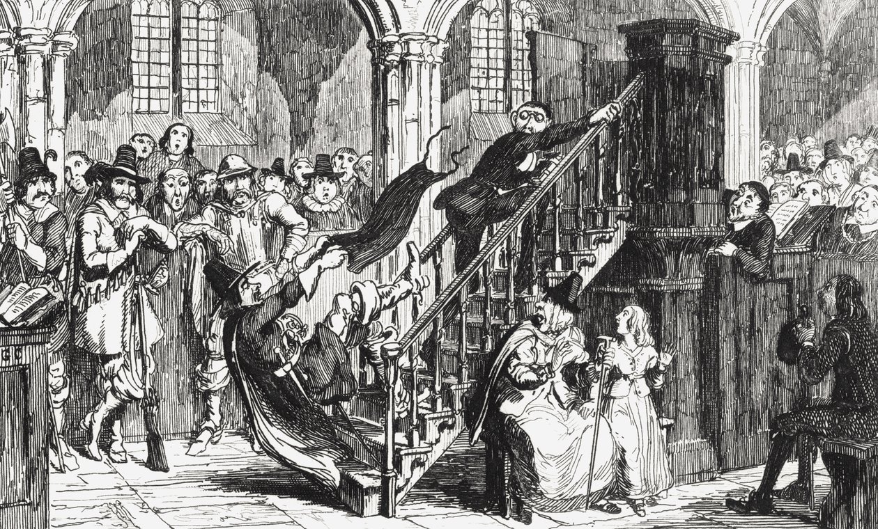 Reverend Holdenough während eines Gottesdienstes, Illustration aus 