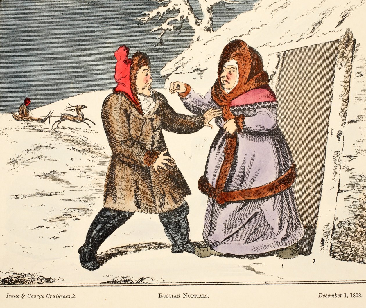 Russische Hochzeiten, veröffentlicht 1808 von George Cruikshank