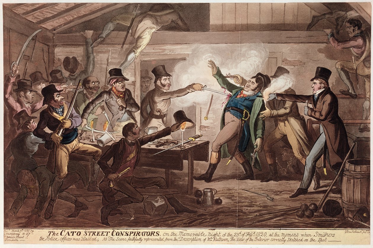 Die Cato Street Verschwörer, veröffentlicht von G. Humphrey, 9. März 1820 von George Cruikshank