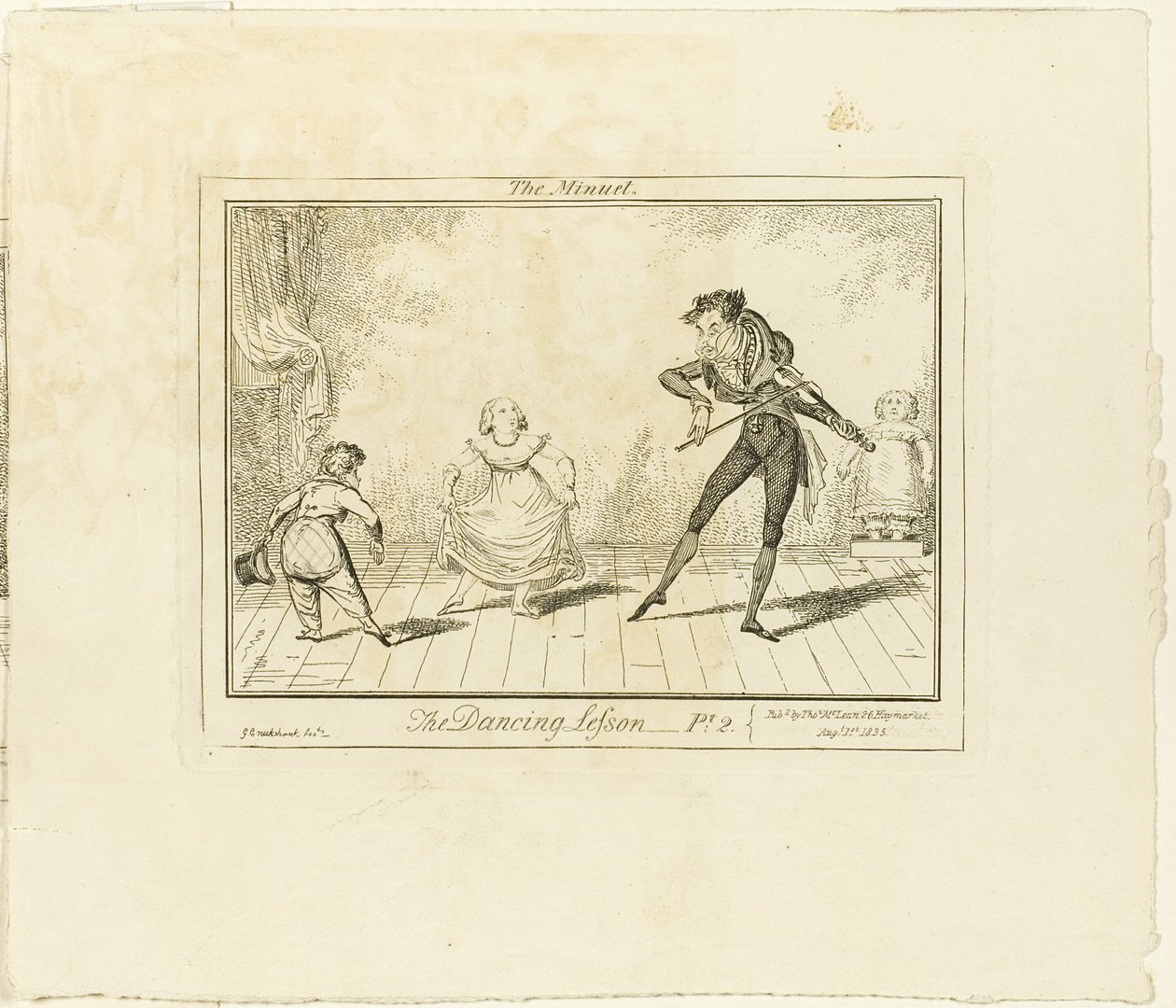 Die Tanzstunde, Teil 2: Das Menuett von George Cruikshank