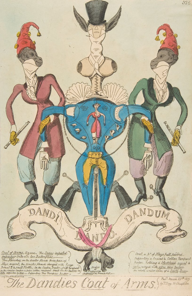 Das Wappen der Dandies, 28. März 1819 von George Cruikshank