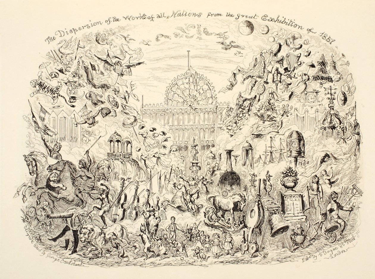 Die Verbreitung der Werke aller Nationen von der Großen Ausstellung von 1851, veröffentlicht 1851 von George Cruikshank