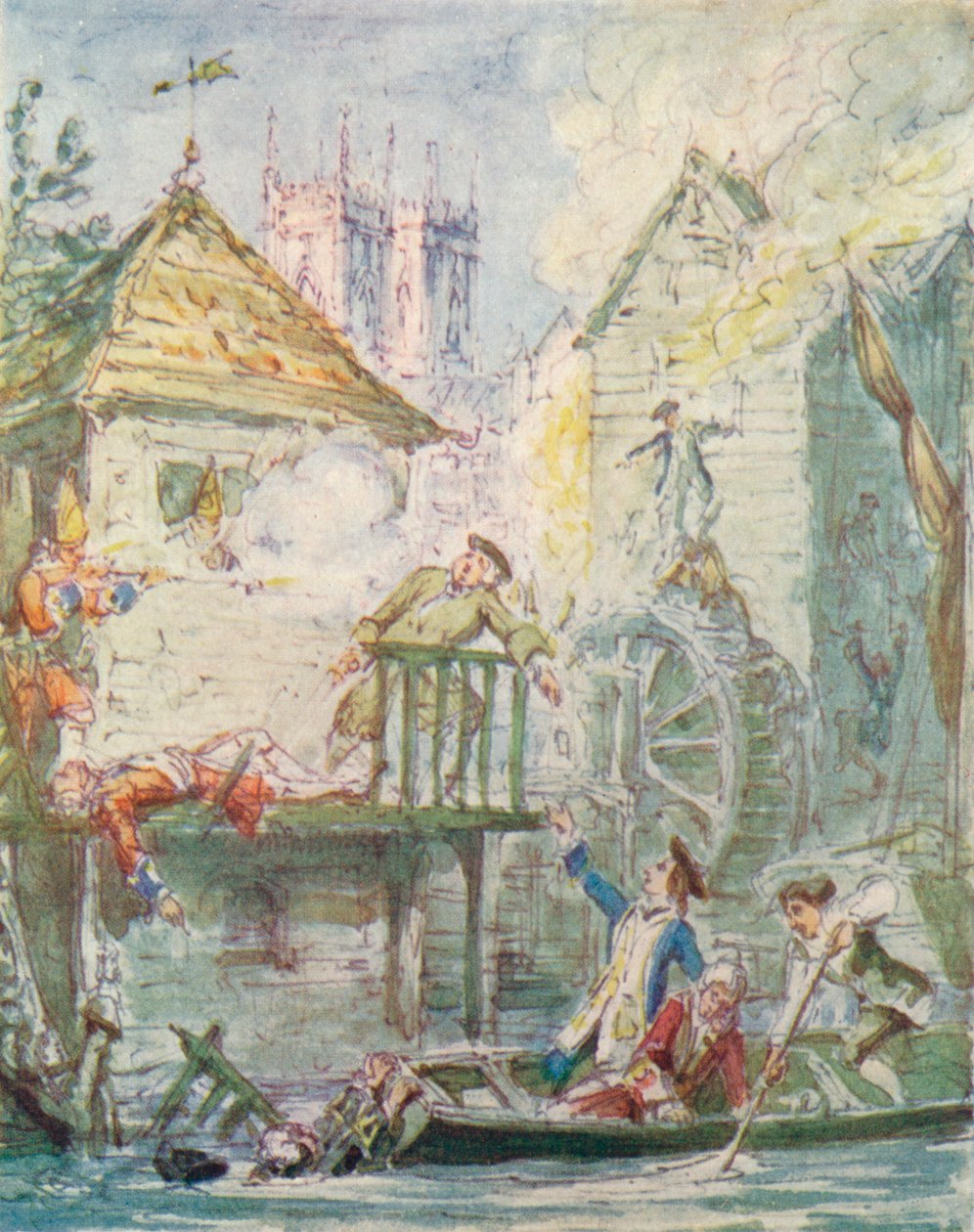 Die Tochter des Geizhalses: Zerstreuung des Jakobitenclubs von George Cruikshank