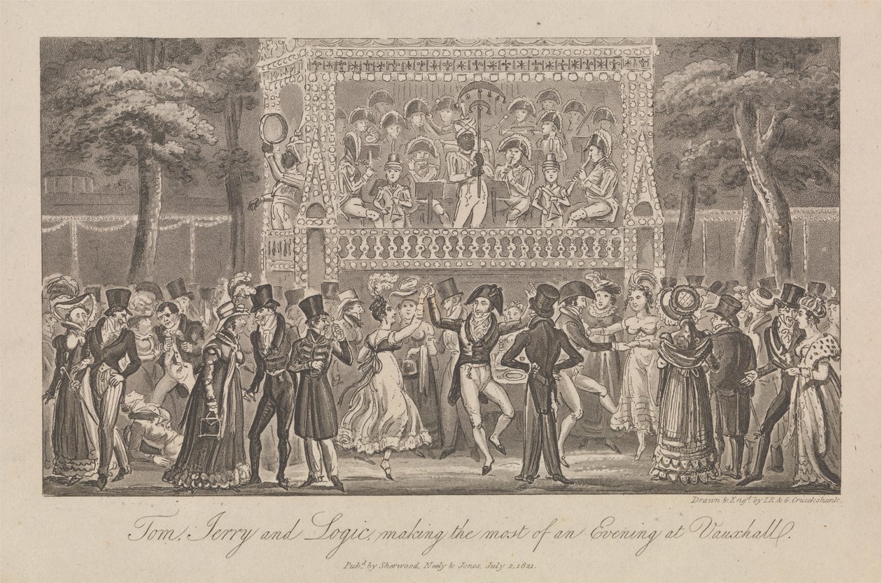 Tom, Jerry und Logic genießen den Abend von George Cruikshank