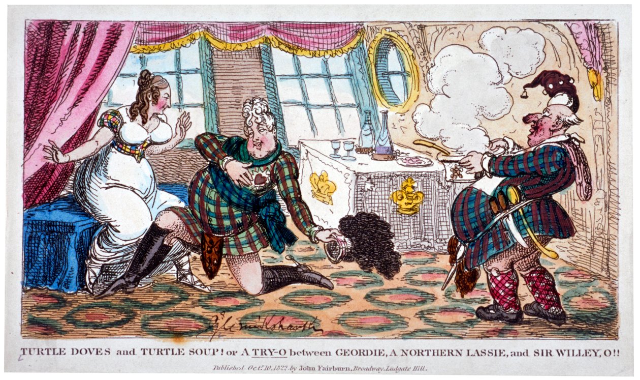 Turteltauben und Schildkrötensuppe!!, 1822 von George Cruikshank