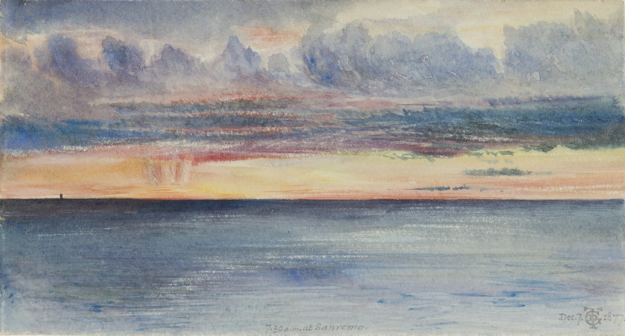 San Remo: Sonnenaufgang, 7:30 Uhr, 7. Dezember 1877 von George Douglas Tinling