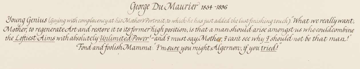 Algernon, ein junger Genie und seine liebevolle und törichte Mama, 1879 von George du Maurier