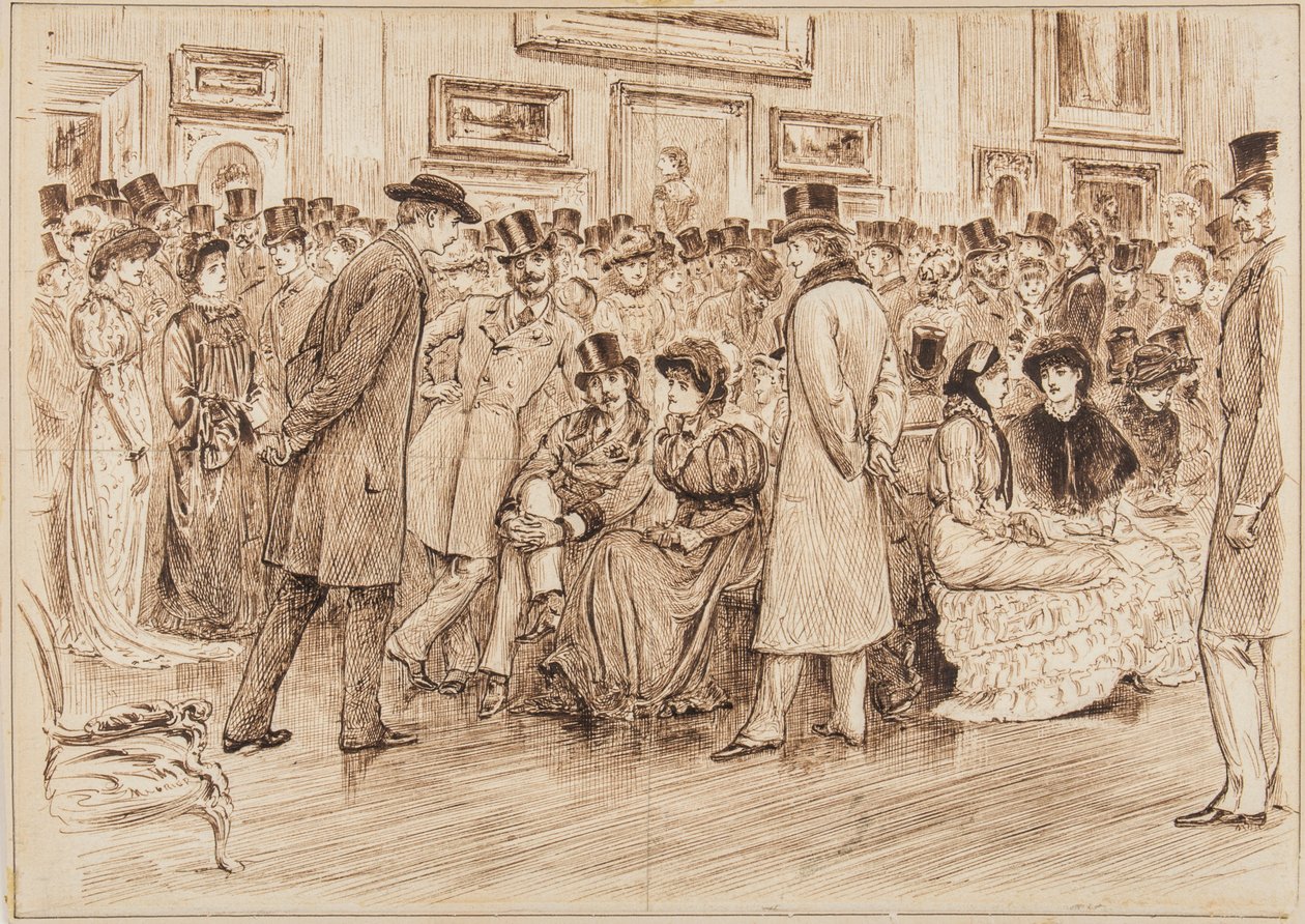 Mr. Fielding, was halten Sie von diesen Bildern? Das ist Kunst, Private View in der Grosvenor Gallery von George du Maurier