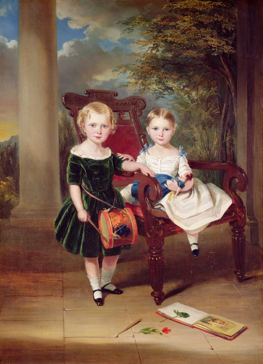 Porträt von zwei Kindern, Herbert und Rose von George Duncan Beechey