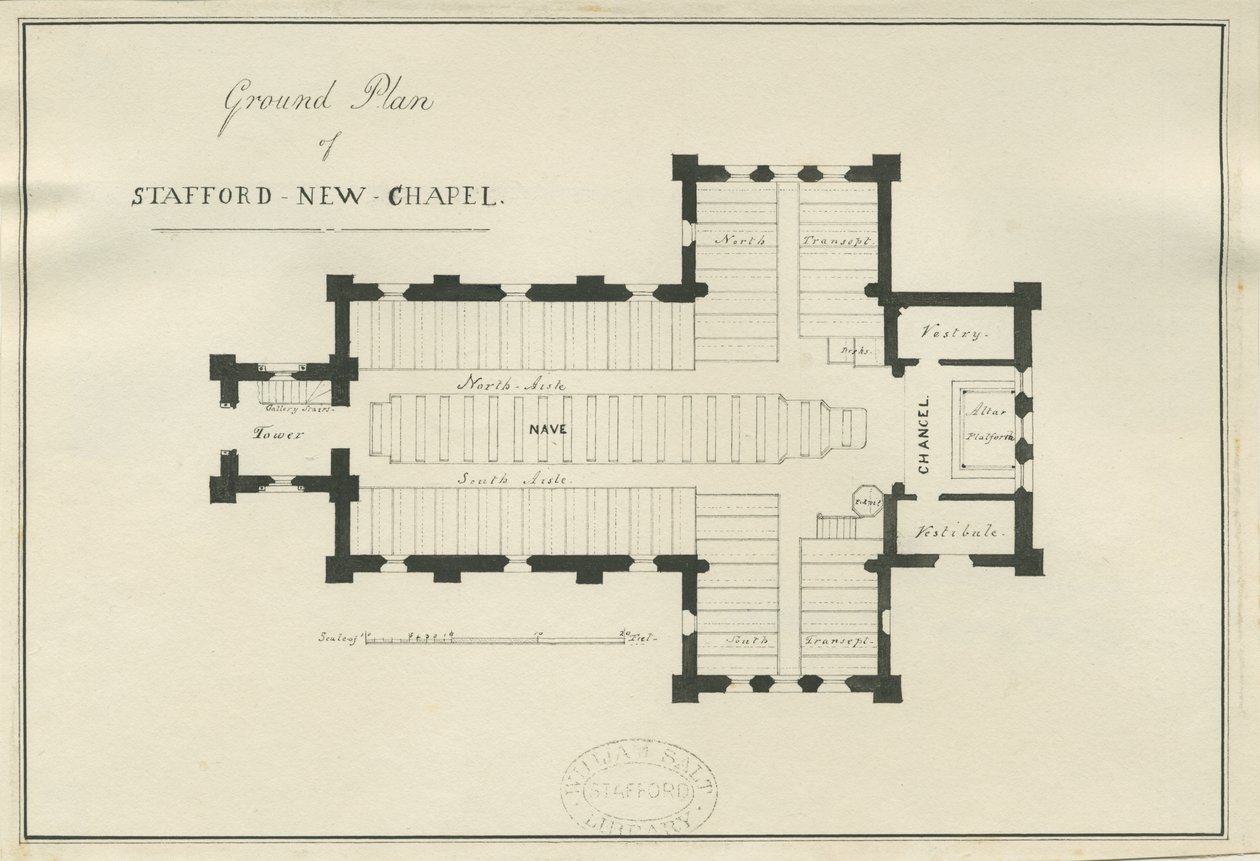 Stafford - Grundriss der Christ Church von George E. Hamilton