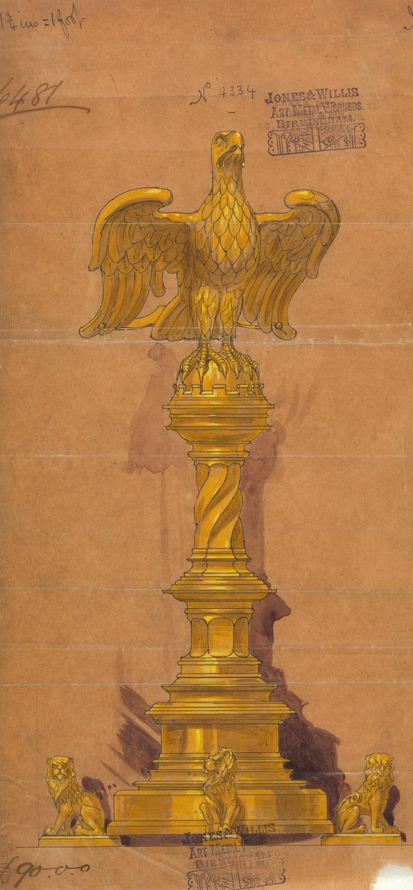 Entwürfe für Jones und Willis, Metall- und Holzarbeiter und Kirchenmöbelhersteller aus Birmingham und London von George Edmund Street