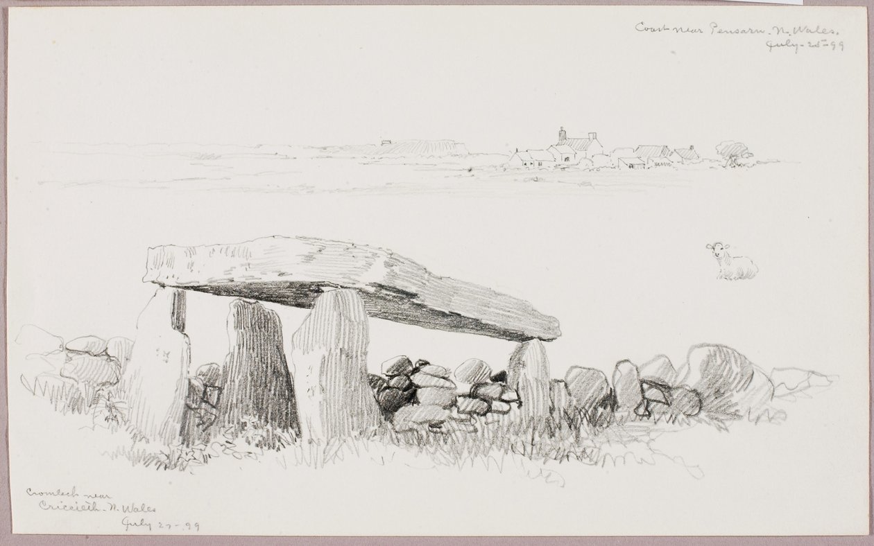 Cromlech bei Criccieth, Nordwales/Küste bei Pensarn, Nordwales von George Elbert Burr