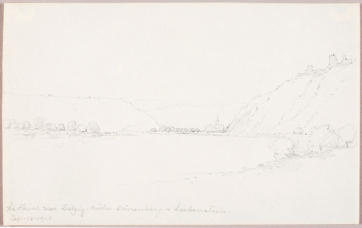 Der Rhein bei Salzig, Burgen Stirrenberg und Liebenstein von George Elbert Burr