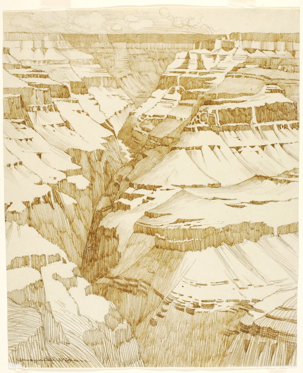 Ohne Titel (Übertragungszeichnung für Grand Canyon [Nr. 1]) von George Elbert Burr