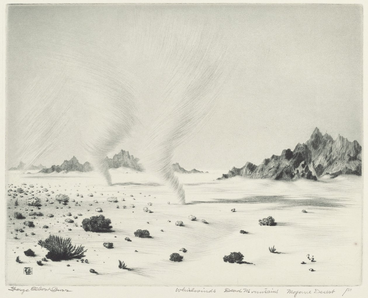 Wirbelwinde, tote Berge, Mojave-Wüste, Kalifornien von George Elbert Burr