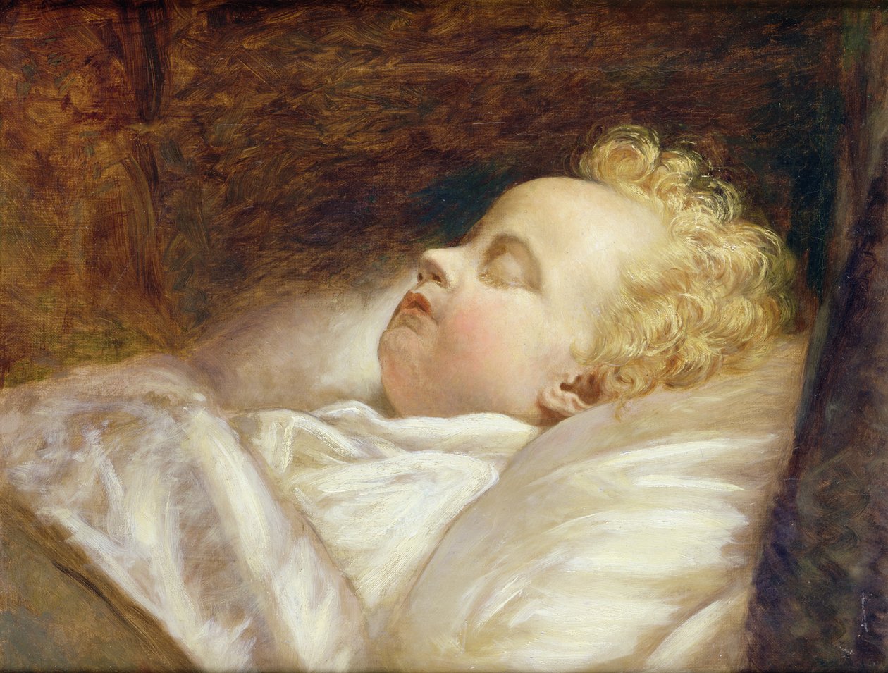 Der junge Frederick schläft endlich, ca. 1855 von George Elgar Hicks