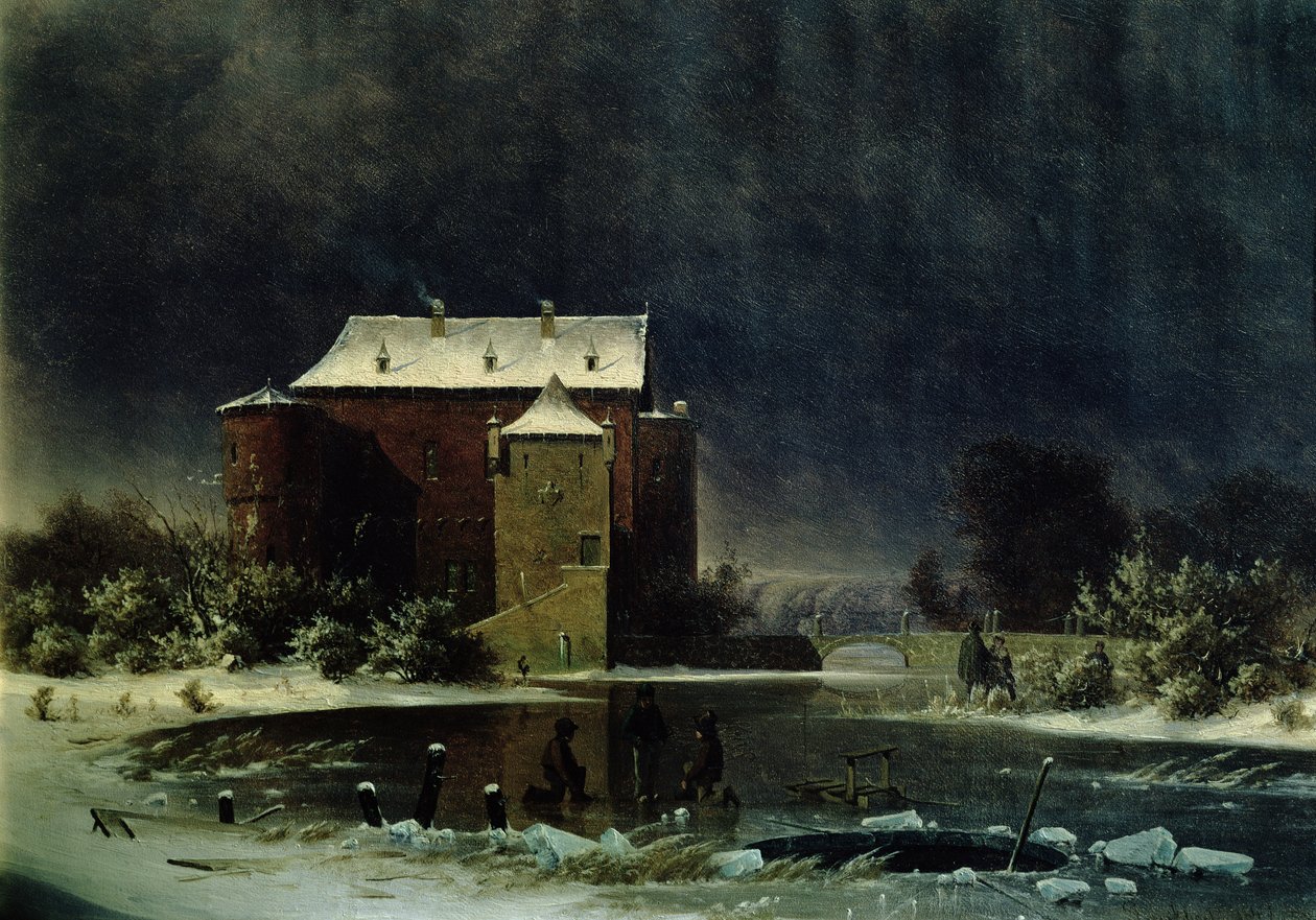 Spukhaus im Schnee, 1848 von George Emil Libert